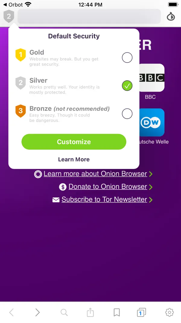 Onion Browser Screenshot 3