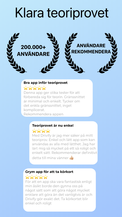 Klara Teoriprov Nu B-Körkort Screenshot