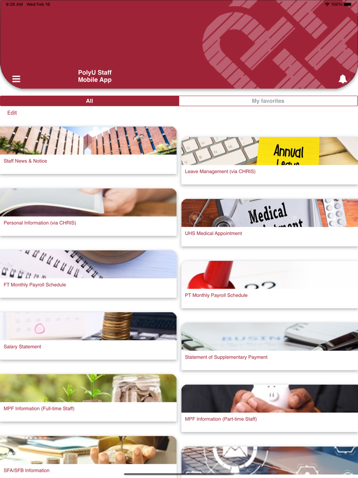 PolyU Staff Mobile App