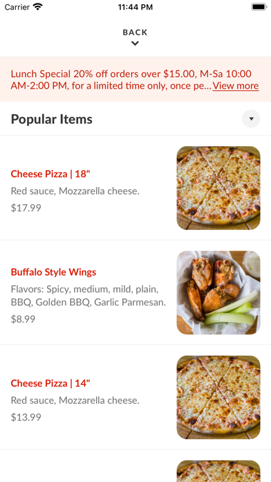 Ned's Pizza NY Screenshot
