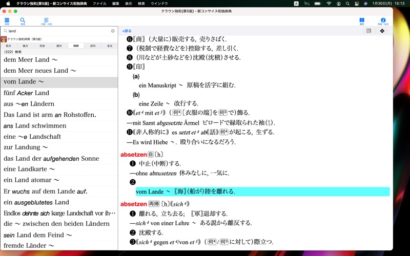 クラウン独和(第5版)・新コンサイス和独辞典 screenshot1