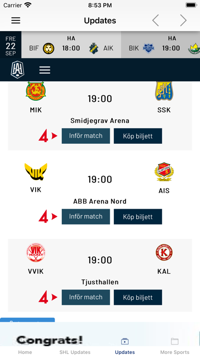 SHL Swedish Hockey Screenshot