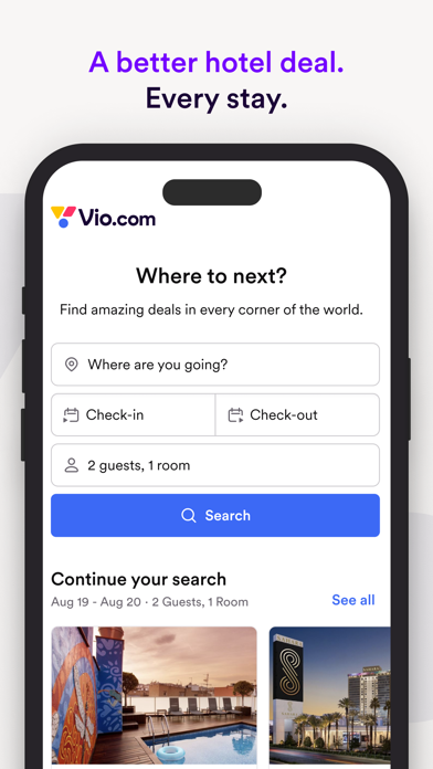 Vio.com: Hotels & travel deals Screenshot
