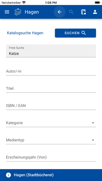 Stadtbücherei Hagen Screenshot