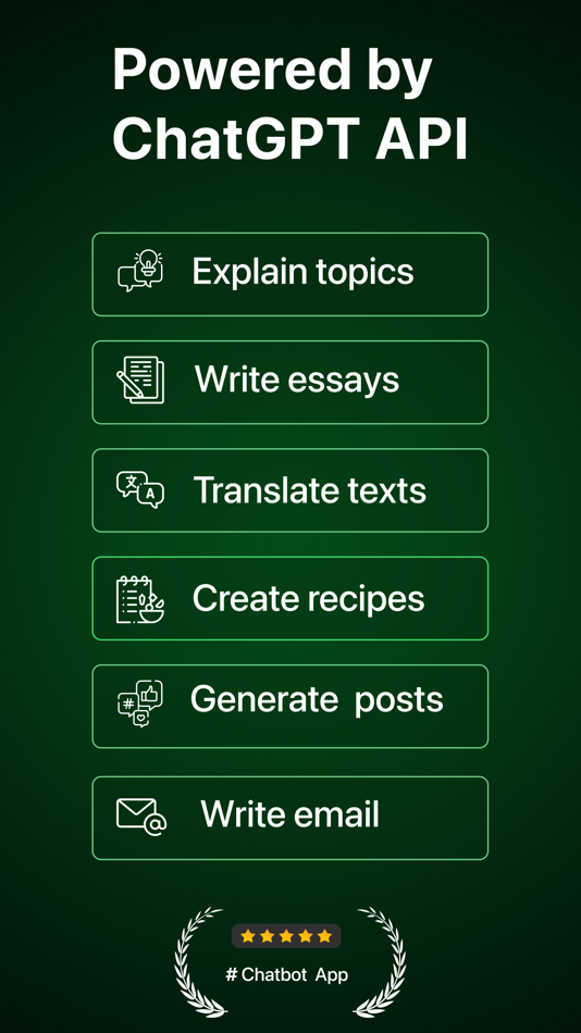 #1. Smart Chatbot: AI Writing Tool (iOS) 由: Tawhid Joarder