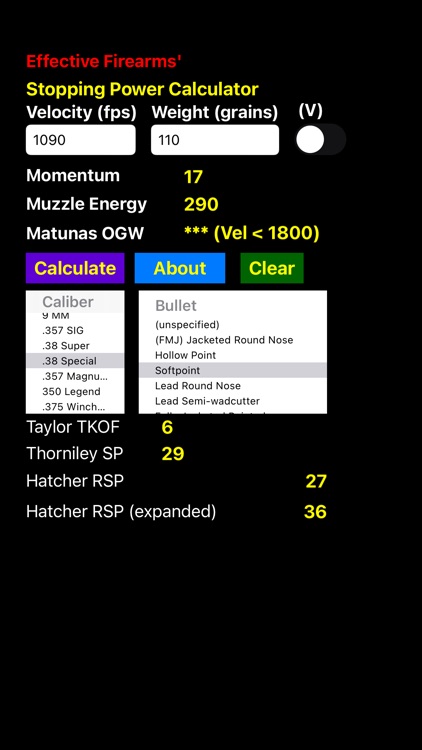 Stopping Power Calculator screenshot-3