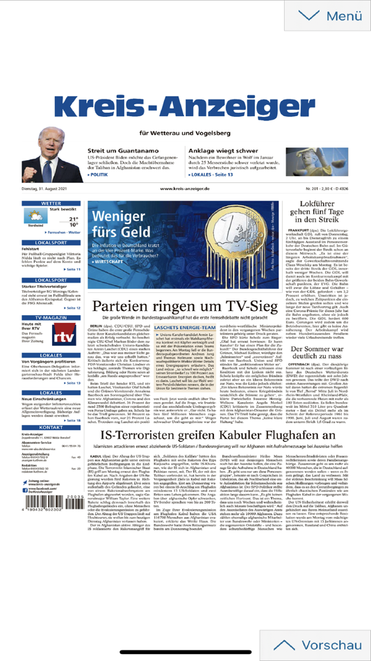 #2. Kreis-Anzeiger & LA/OZ ePaper (iOS) 由: Mittelhessische Druck- und Verlagshaus GmbH & Co. KG