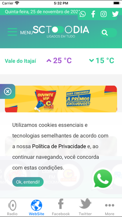Rádio Cidade Foz Itajaí FM Screenshot