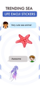 Watercolor Sea Life Emojis screenshot #3 for iPhone