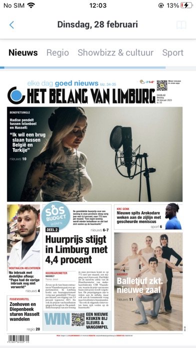 Het Belang van Limburg - Krant Screenshot