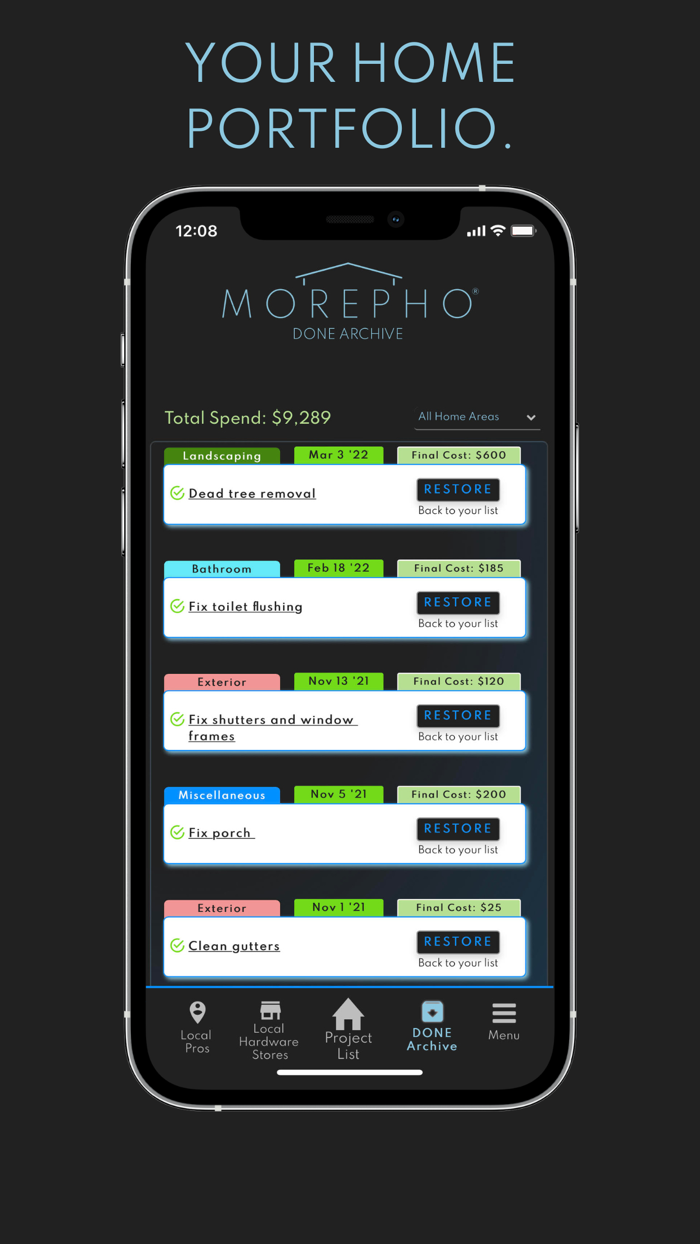 MOREPHO Home Project Planner