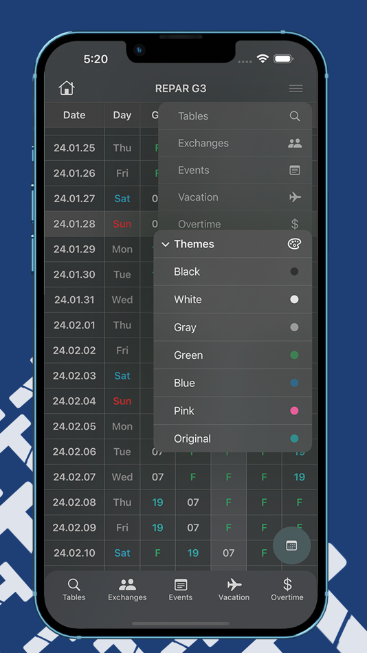 #2. Work Shift Table (iOS) 由: Lucio Antonio da Silva