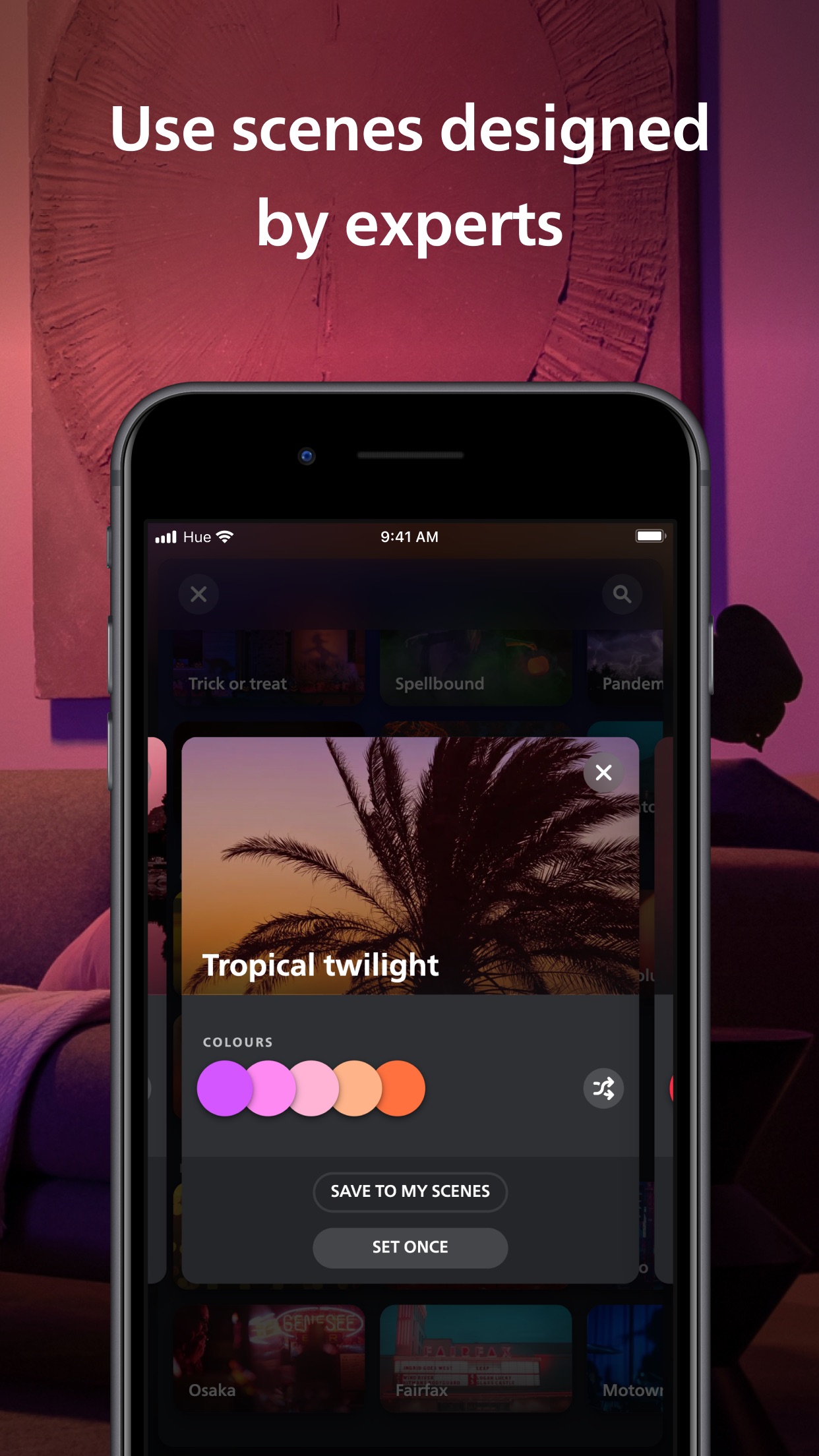 Screenshot do app Philips Hue