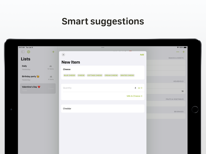Grocery List Shopping Planner