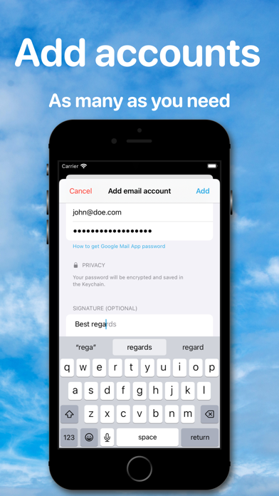 Sender: send-only email Screenshot