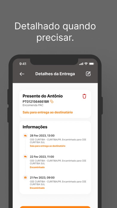 Rastrear Pedido dos Correios Screenshot