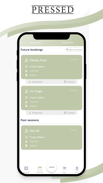 Pressed Hot Yoga & Juice Screenshot