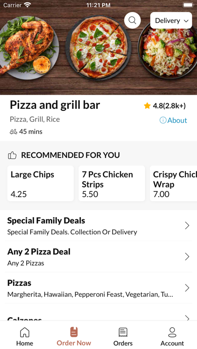 Pizza and grill bar Screenshot