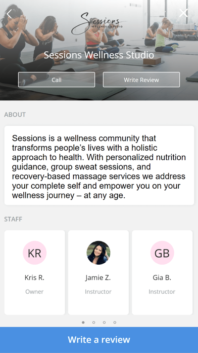 Sessions Wellness Studio Screenshot