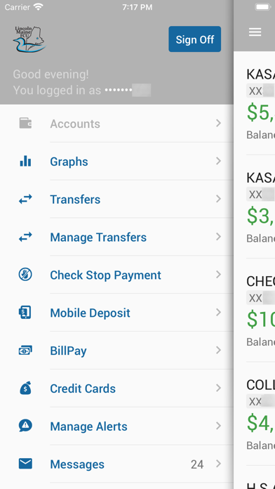 Lincoln Maine FCU App Screenshot