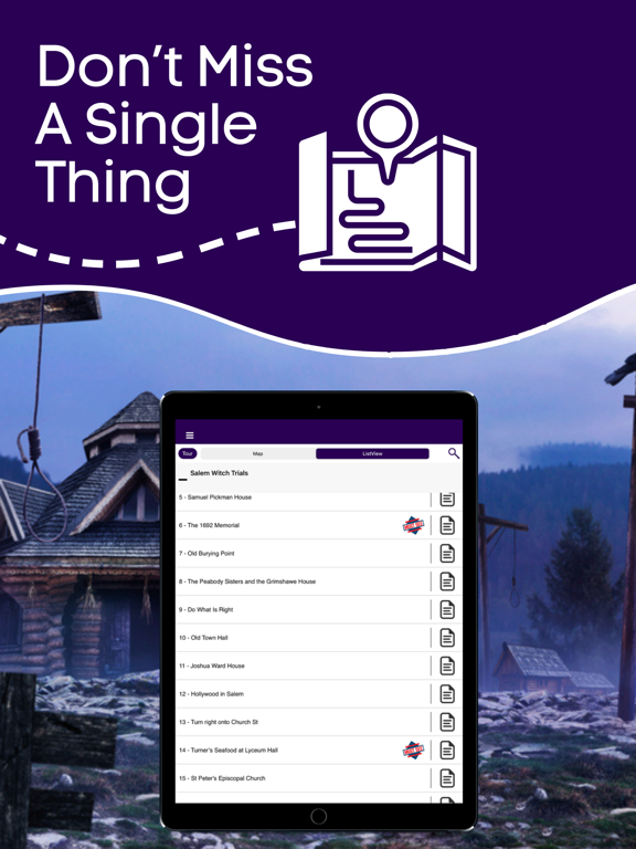 Salem Witch Trials Audio Guide iPad screenshot 4 - Travel app