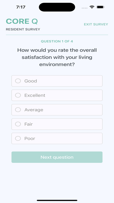 CoreQ Survey Screenshot