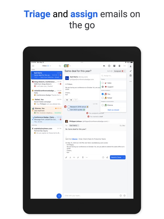 Screenshot #5 pour Missive - Email, Chat & Tasks