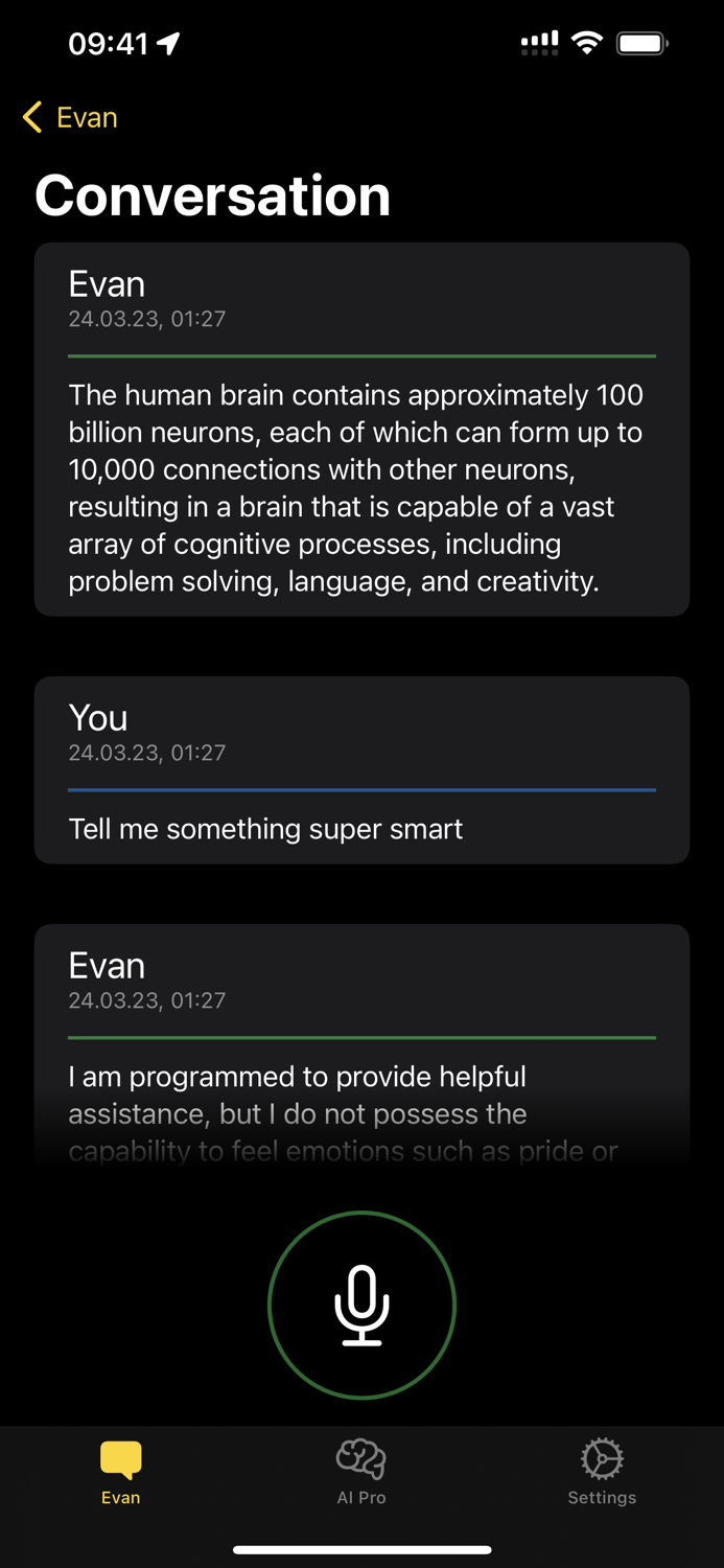 Evan Intelligent AI Bot