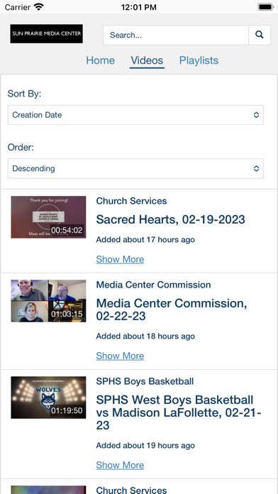 Sun Prairie Media Center Screenshot