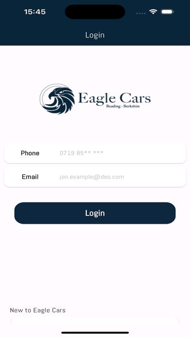 Eagle cars customer Screenshot