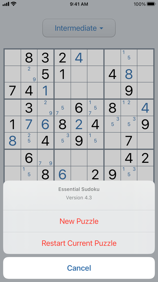 #3. Essential Sudoku (iOS) By: CyberMoai