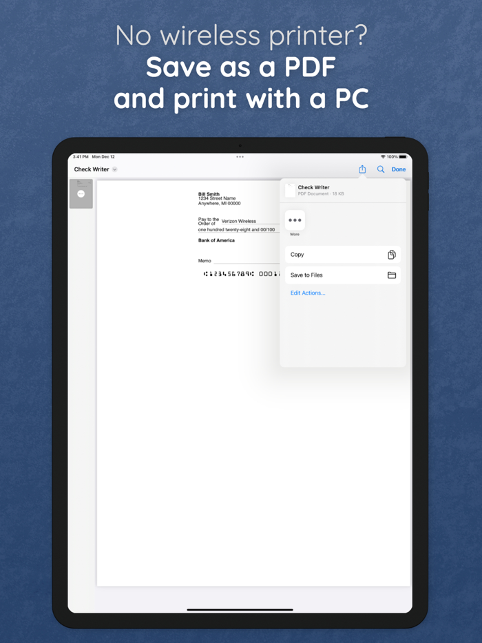 Check Writer Print Checks