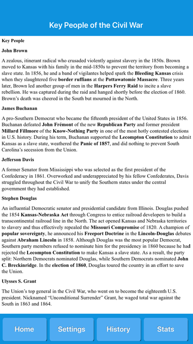 American Civil War History Screenshot