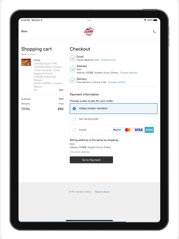 Mr Candy Ghana iPad screenshot 6 - Food & Drink app