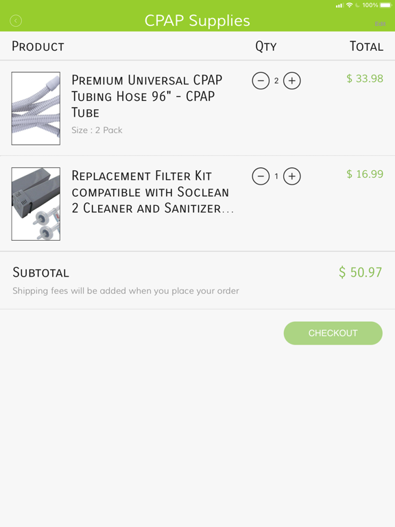 CPAP Supplies iPad screenshot
