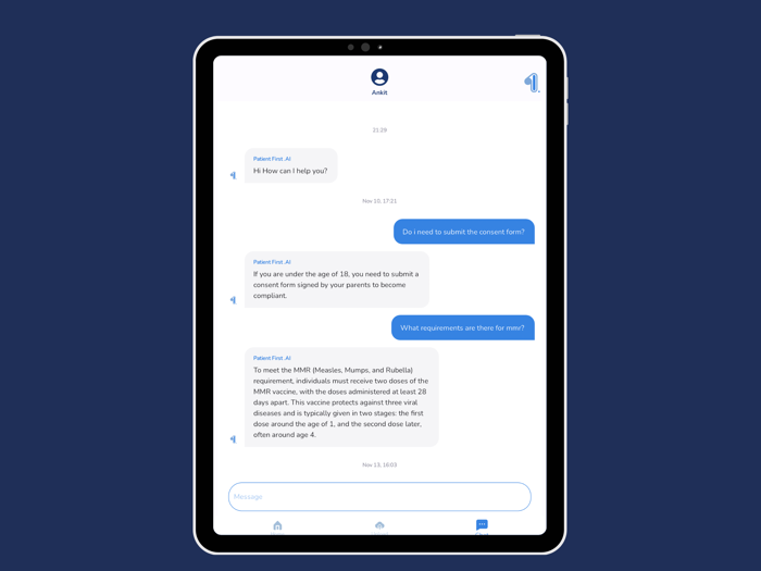 Patient First.AI VacTrack