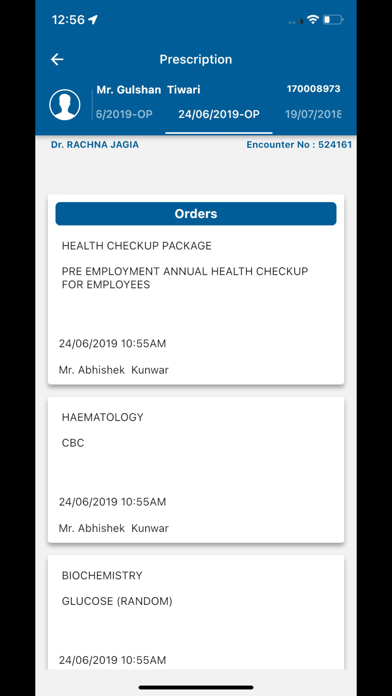 EHCC Hospital Patient App Screenshot