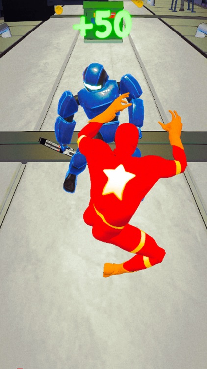 Superhero Run Robot Invasion screenshot-4