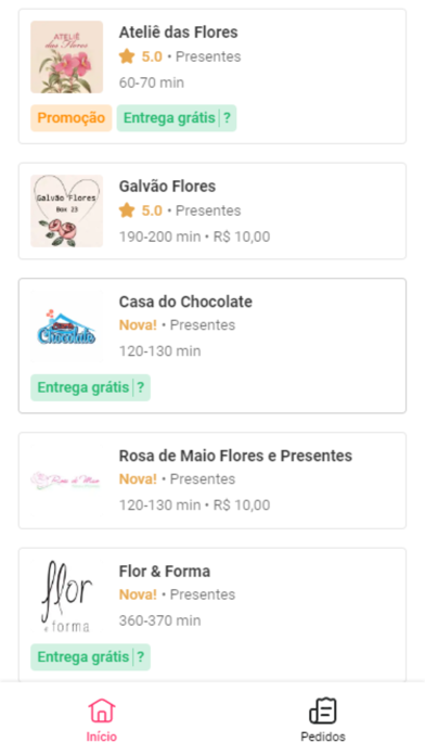 Polen Flores Presentes Online Screenshot