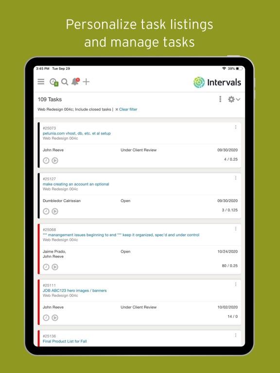 Intervals™ iPad screenshot 3 - Productivity app