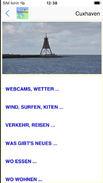 Cuxhaven App für den Urlaub Screenshot