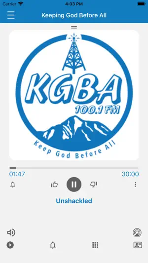 KGBA 100.1 FM Christian Radio screenshot 1
