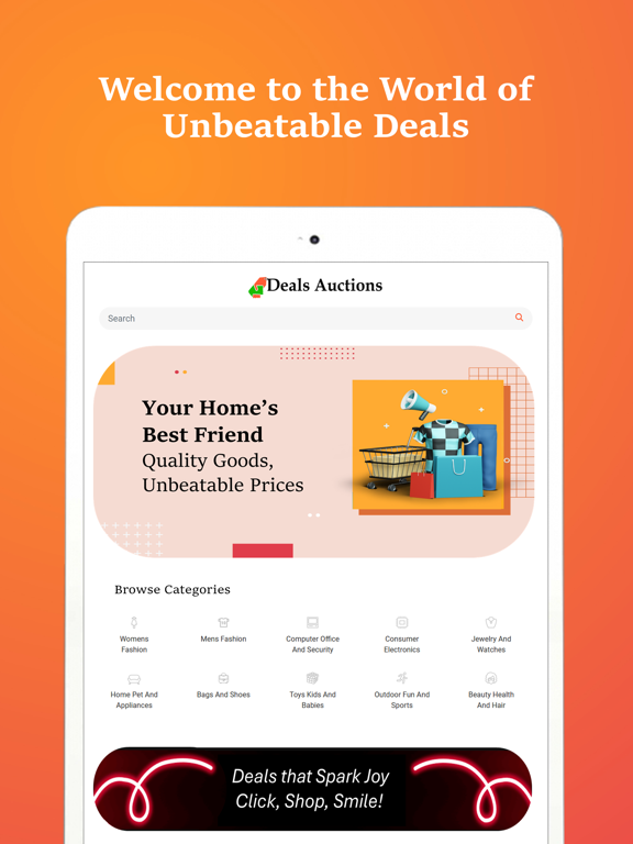 Deals Auctions iPad screenshot 1 - Shopping app