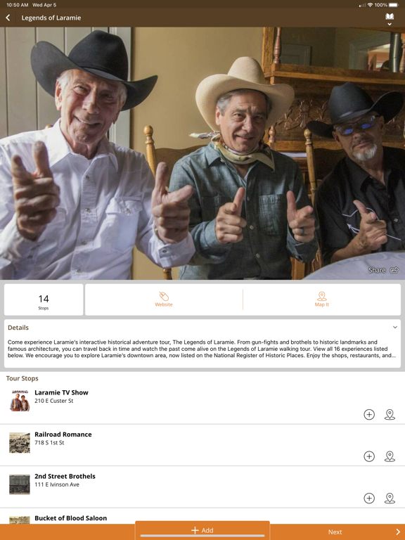 Visit Laramie, Wyoming iPad screenshot 8 - Travel app