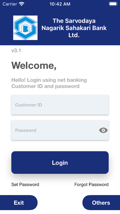 Sarvodaya Bank Mobile Banking Screenshot