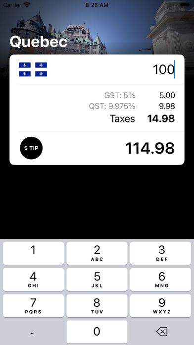 Sales Tax. Screenshot