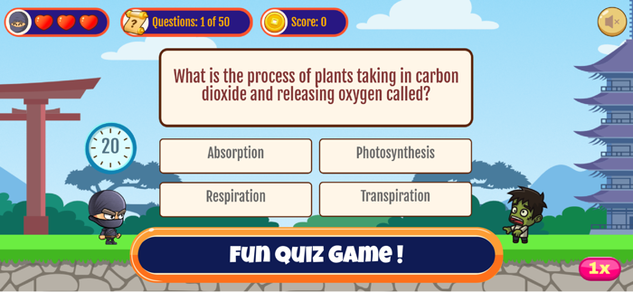 Ninja Vs Zombies - Quiz Game