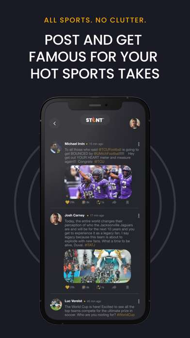 The Stunt: Sports Social Media Screenshot