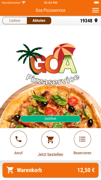 Goa Pizza Service Perleberg Screenshot