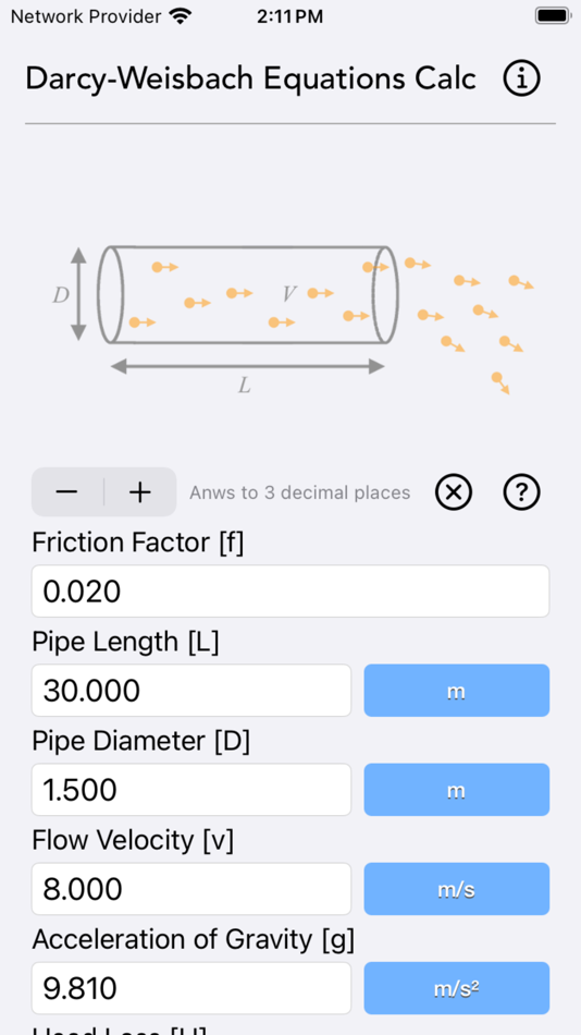 Darcy Weisbach Equations Calc - 1.2 - (iOS)